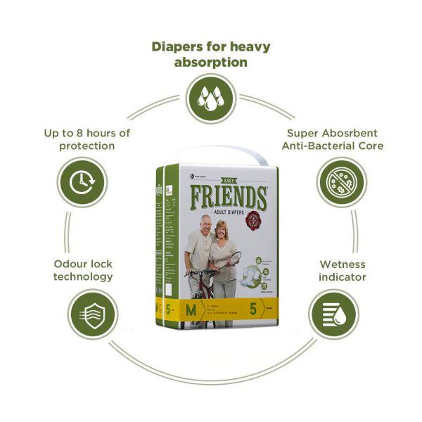 Friends Easy Adult Diapers (XL) 5's - Unisex
