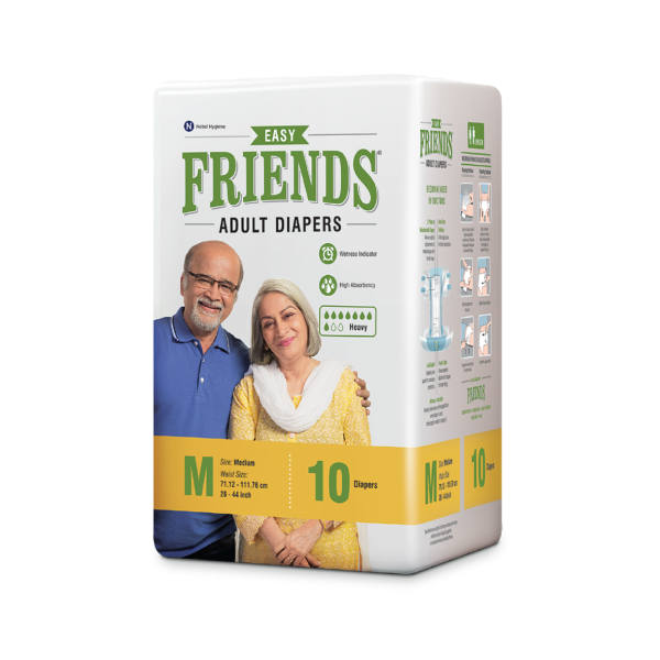 Friends Easy Adult Diapers (M) 10's - Unisex