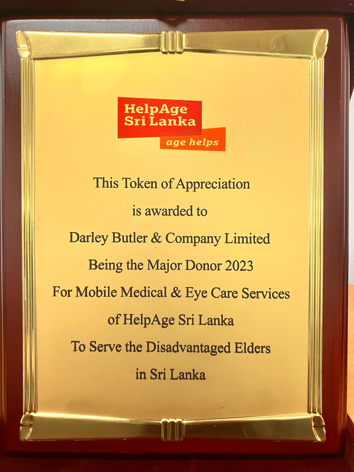 Major Donor for Helpage Sri Lanka