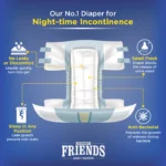 FRIENDS OVERNIGHT ADULT DIAPERS (L) 10's UNISEX