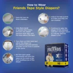 FRIENDS OVERNIGHT ADULT DIAPERS (M) 10's UNISEX