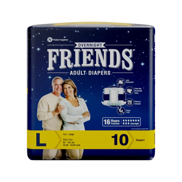 NEW PRODUCT | FRIENDS OVERNIGHT ADULT DIAPERS (L) 10's UNISEX