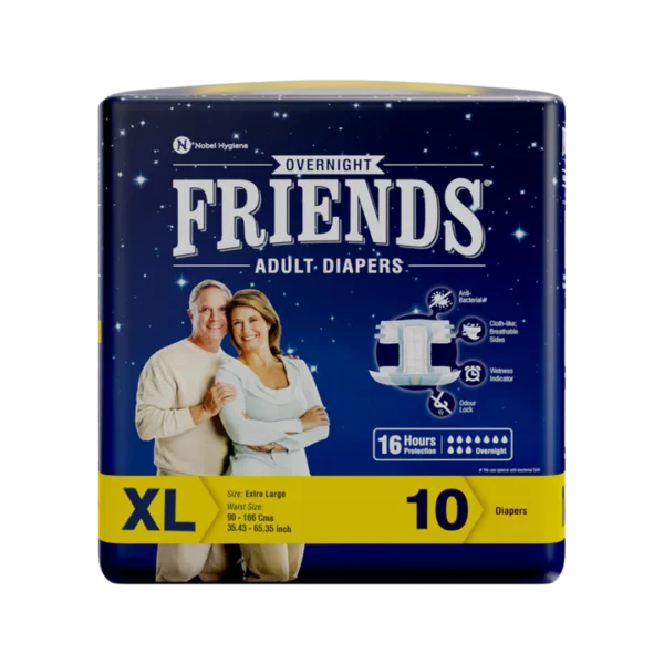 FRIENDS OVERNIGHT ADULT DIAPERS (XL) 10's UNISEX